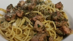 Špagety s tuňákem, olivová tapenáda